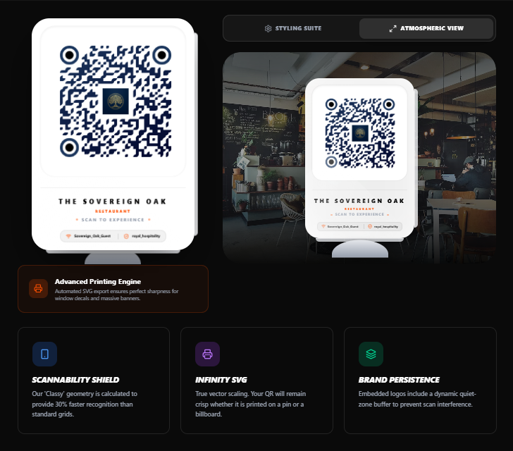 TableGreet QR Code Tabletop Atmospheric Mockup View