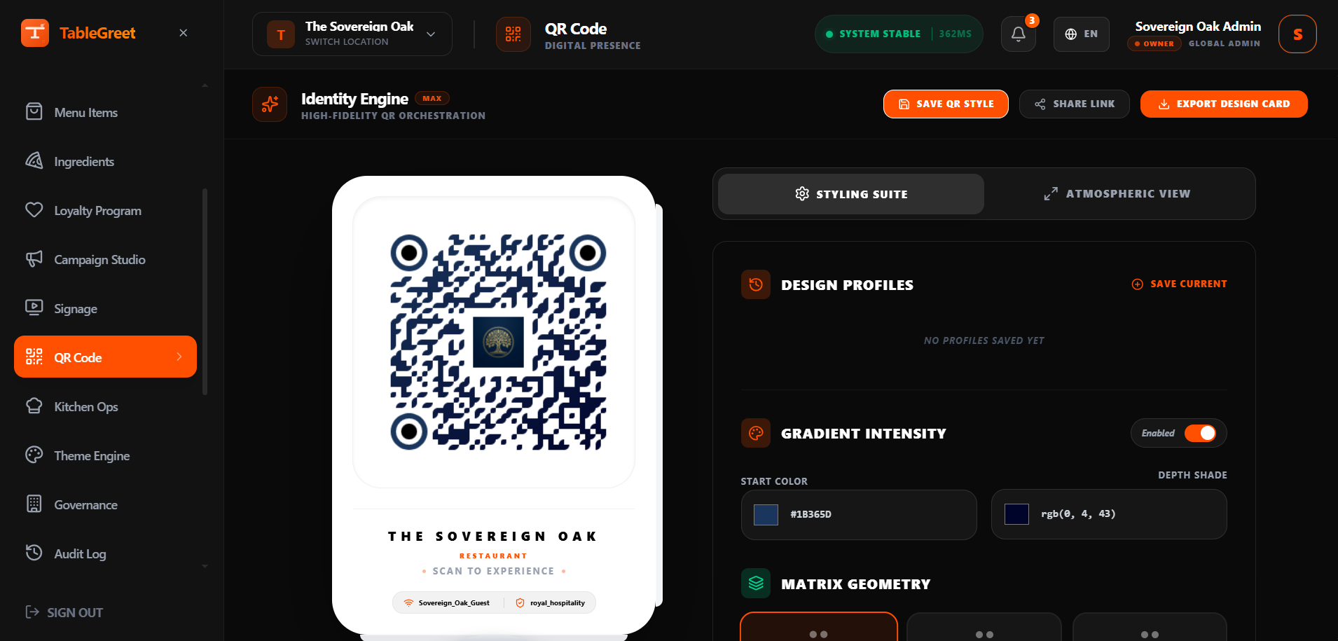 TableGreet QR Code Diagnostics and Verification